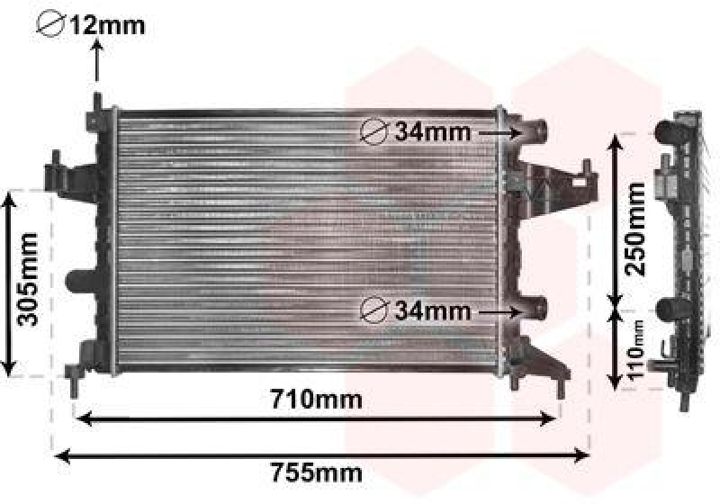 VAN WEZEL Radiator, engine cooling