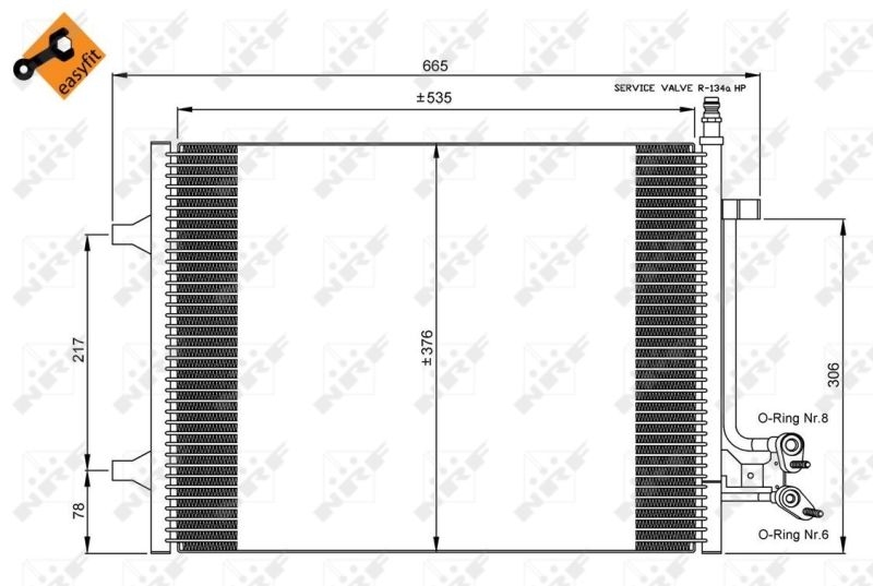 NRF Condenser, air conditioning EASY FIT