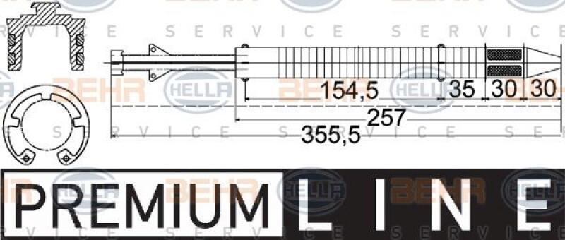 HELLA Trockner, Klimaanlage BEHR HELLA SERVICE 8FT 351 197-251