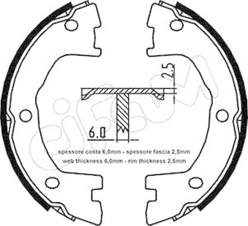 CIFAM Brake Shoe Set, parking brake