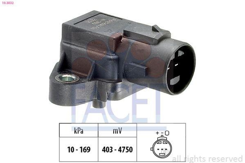 FACET Air Pressure Sensor, height adaptation Made in Italy - OE Equivalent