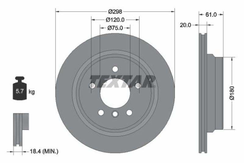 2x TEXTAR Bremsscheibe PRO