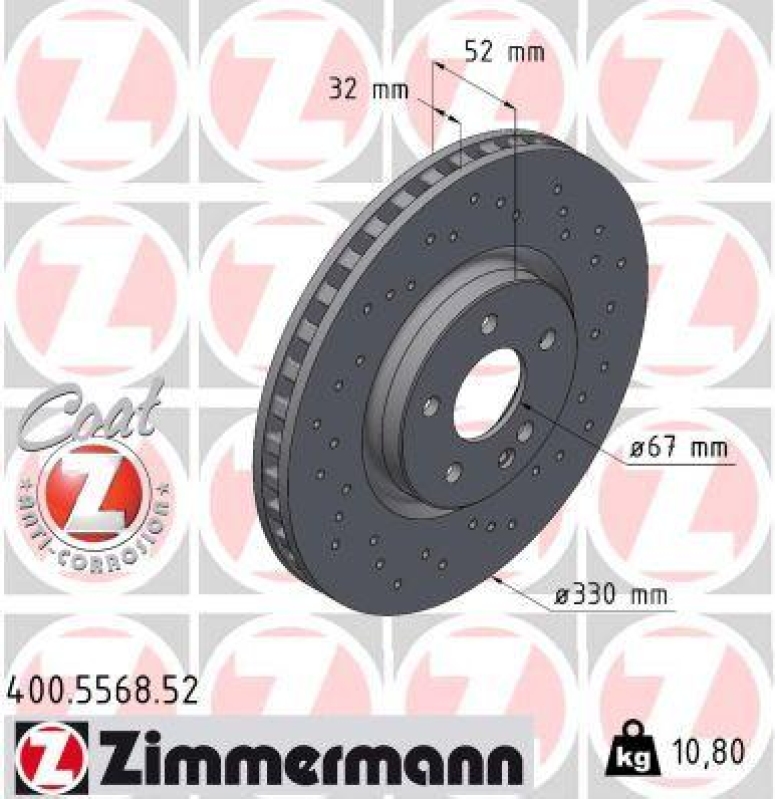 ZIMMERMANN Bremsscheibe SPORT Z 400.5568.52