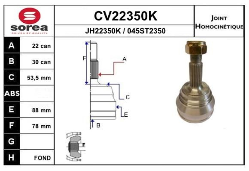 EAI Joint Kit, drive shaft