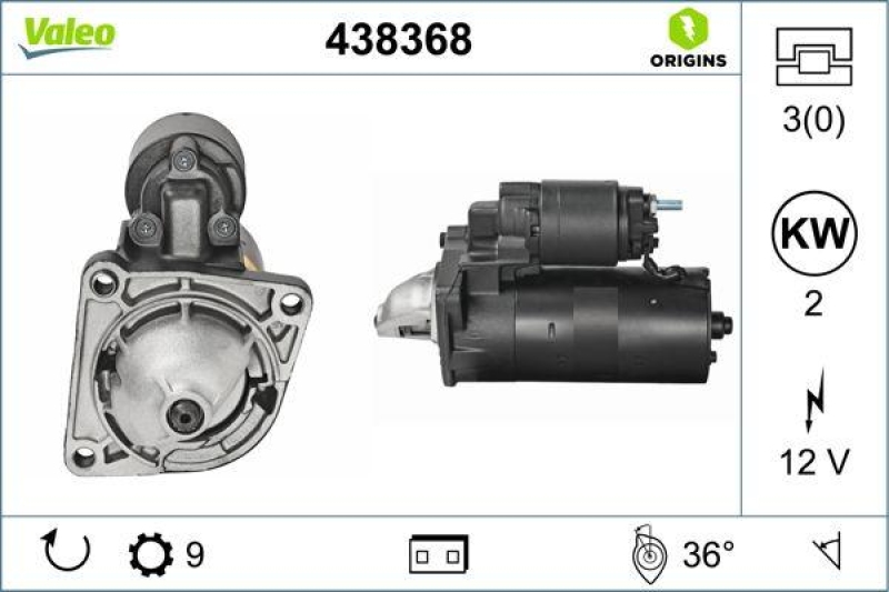 VALEO Starter VALEO ORIGINS - NEW O.E. TECHNOLOGIE 438368