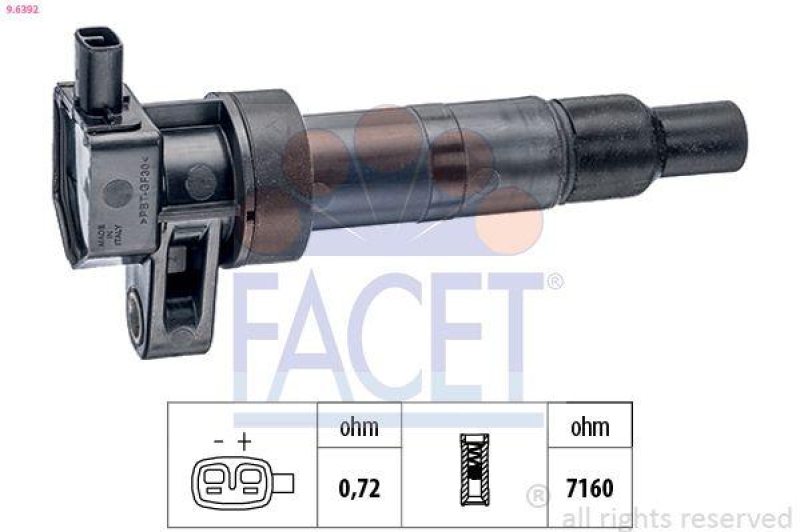 FACET Ignition Coil Made in Italy - OE Equivalent