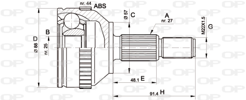 OPEN PARTS Gelenksatz, Antriebswelle