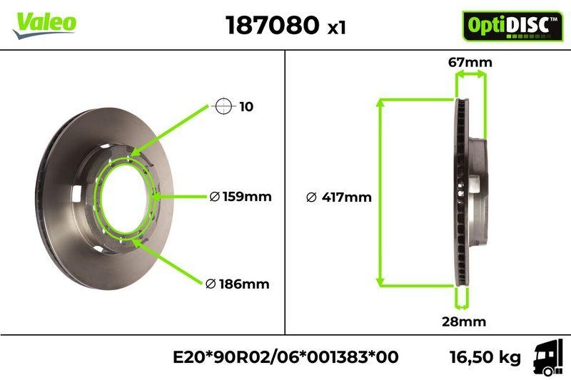 2x VALEO Bremsscheibe