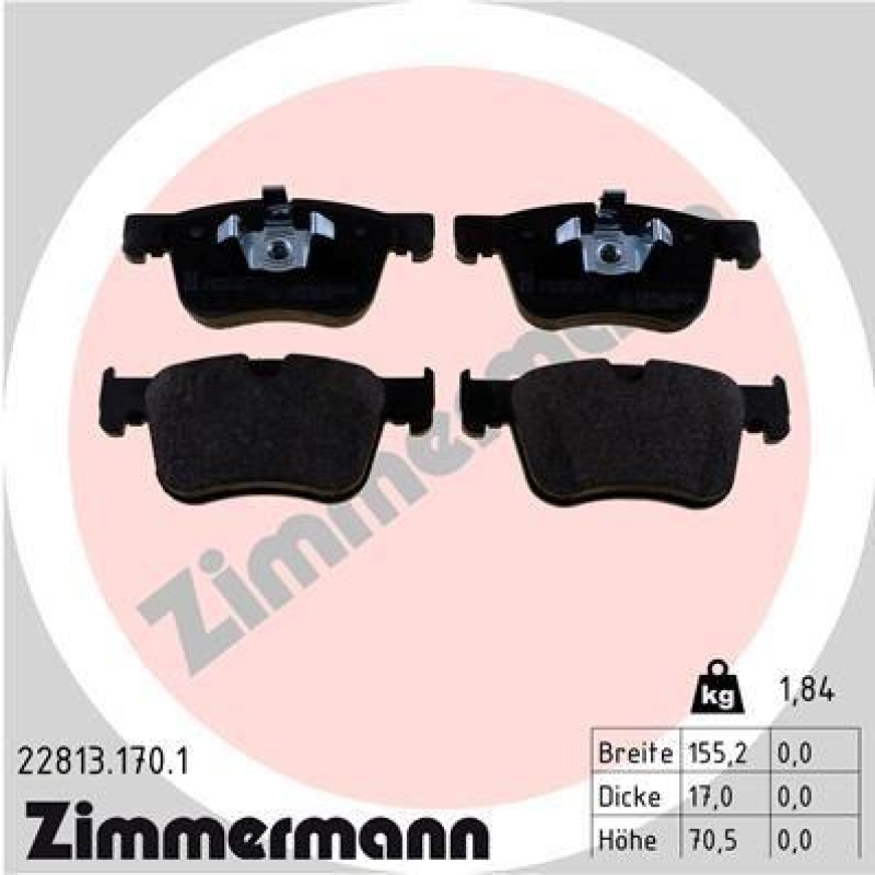 ZIMMERMANN Brake Pad Set, disc brake