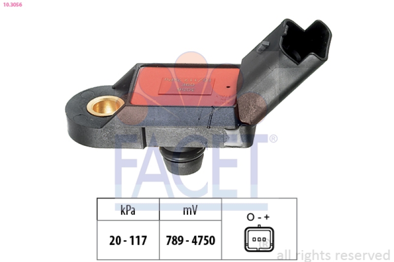 FACET Air Pressure Sensor, height adaptation Made in Italy - OE Equivalent