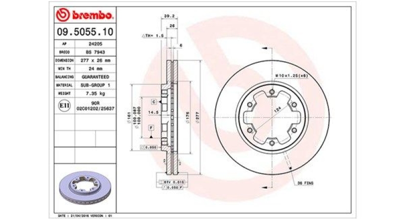 2x MAGNETI MARELLI Bremsscheibe