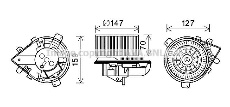 AVA QUALITY COOLING Electric Motor, interior blower