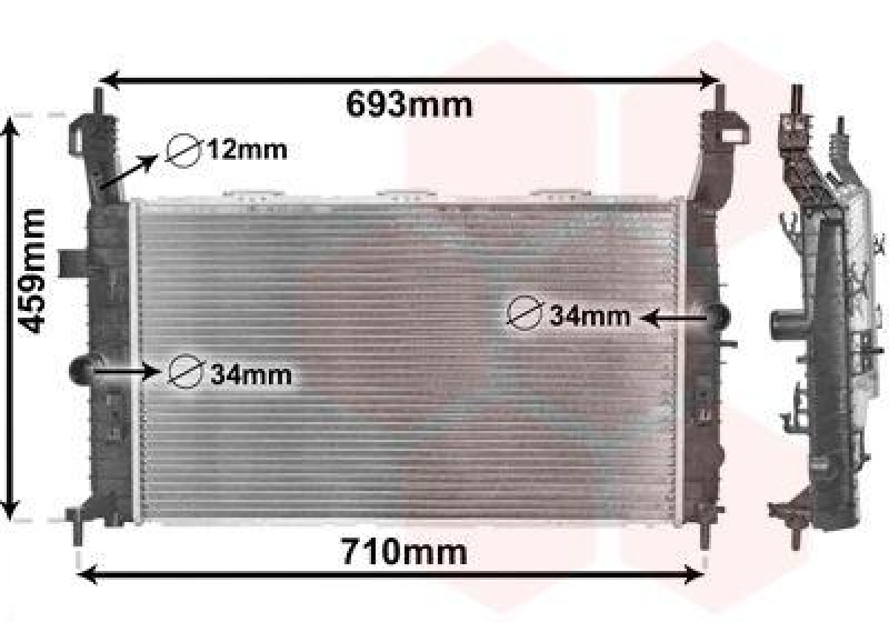 VAN WEZEL Radiator, engine cooling
