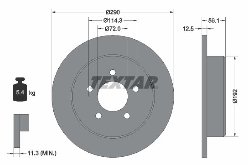 2x TEXTAR Bremsscheibe 92108400