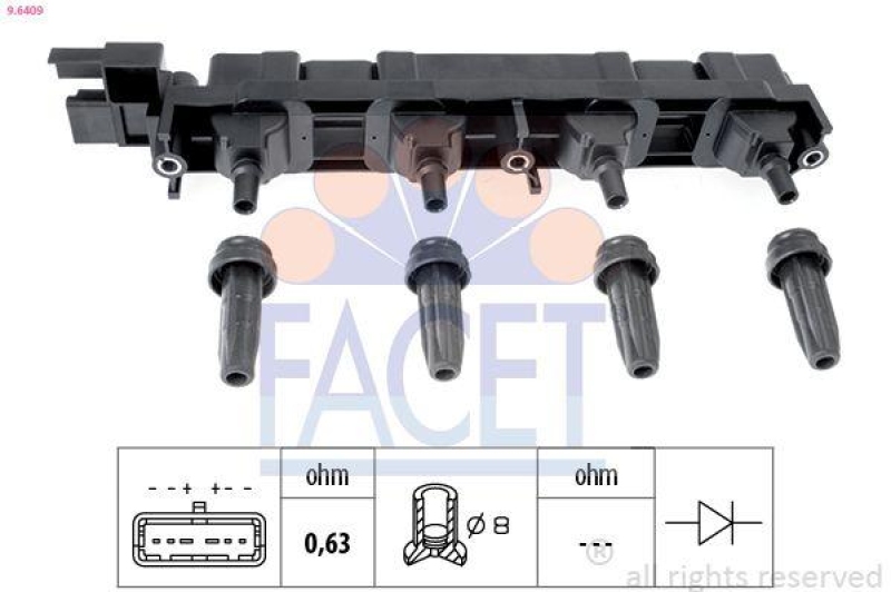 FACET Ignition Coil Made in Italy - OE Equivalent