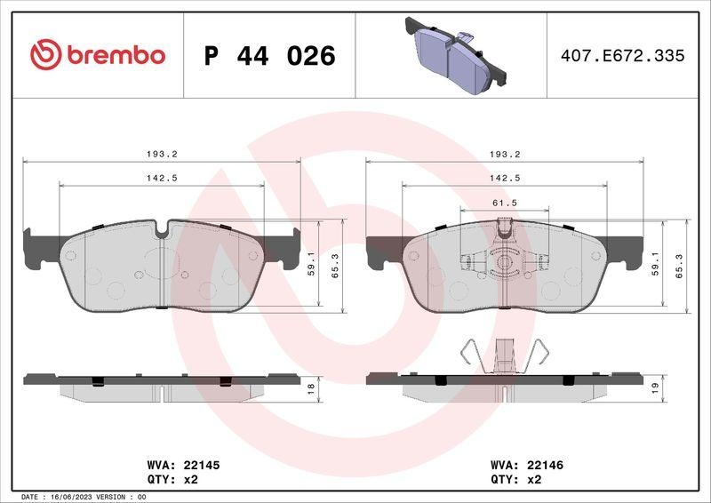BREMBO Brake Pad Set, disc brake