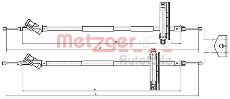 METZGER Cable, parking brake COFLE