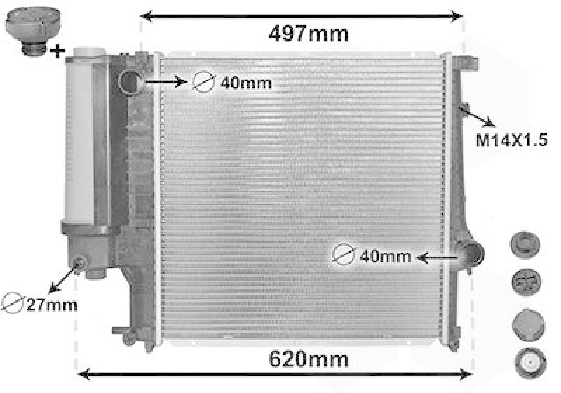 Radiator, engine cooling IR PLUS