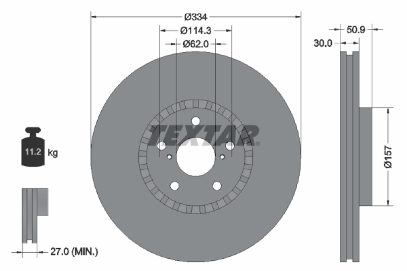 2x TEXTAR Bremsscheibe 92147900