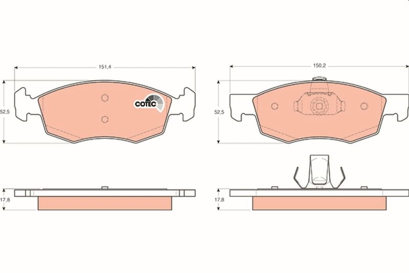 TRW Brake Pad Set, disc brake COTEC