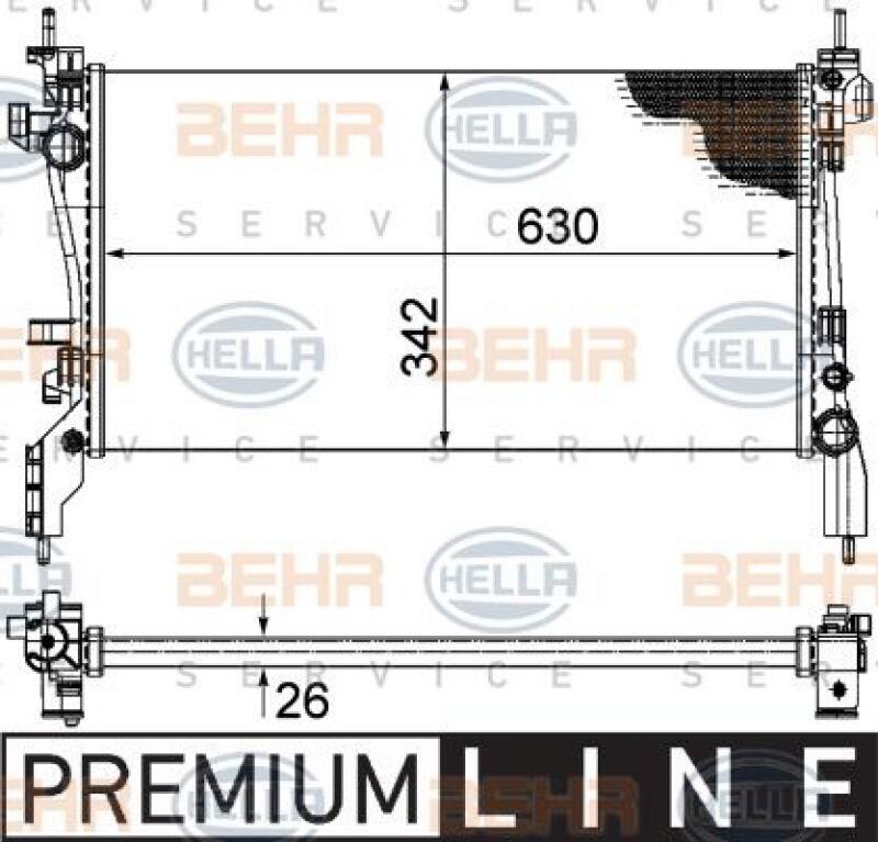 HELLA Kühler, Motorkühlung BEHR HELLA SERVICE *** PREMIUM LINE ***