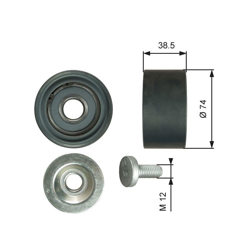 GATES Deflection/Guide Pulley, V-ribbed belt FleetRunner™