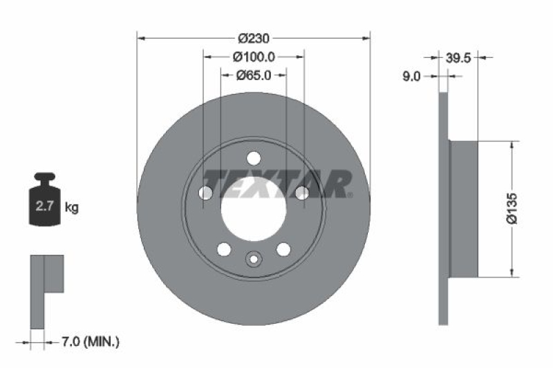 2x TEXTAR Bremsscheibe PRO