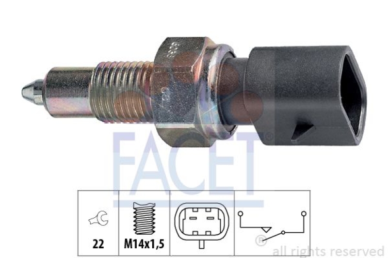 FACET Switch, reverse light Made in Italy - OE Equivalent