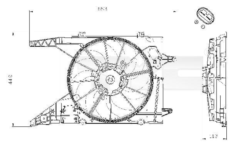TYC L&uuml;fter, Motork&uuml;hlung 828-0002