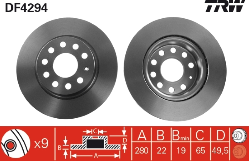 2x TRW Bremsscheibe