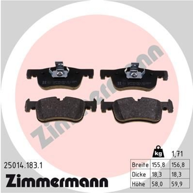 ZIMMERMANN Bremsbelagsatz, Scheibenbremse