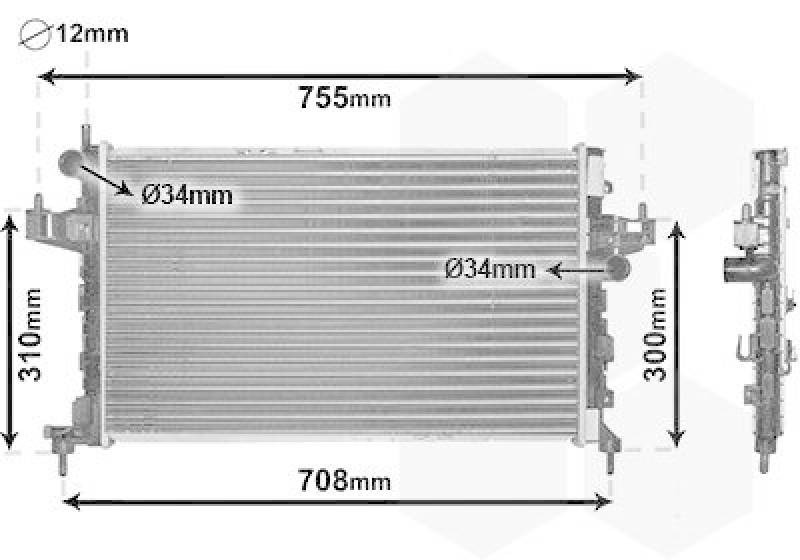 VAN WEZEL Radiator, engine cooling