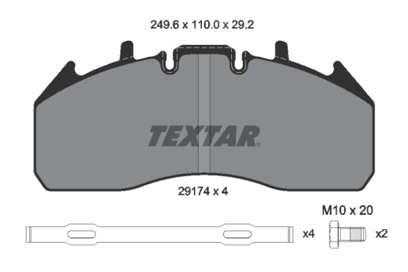 TEXTAR Bremsbelagsatz, Scheibenbremse 2917402