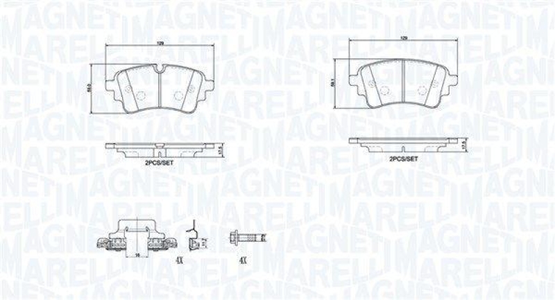 MAGNETI MARELLI Bremsbelagsatz, Scheibenbremse