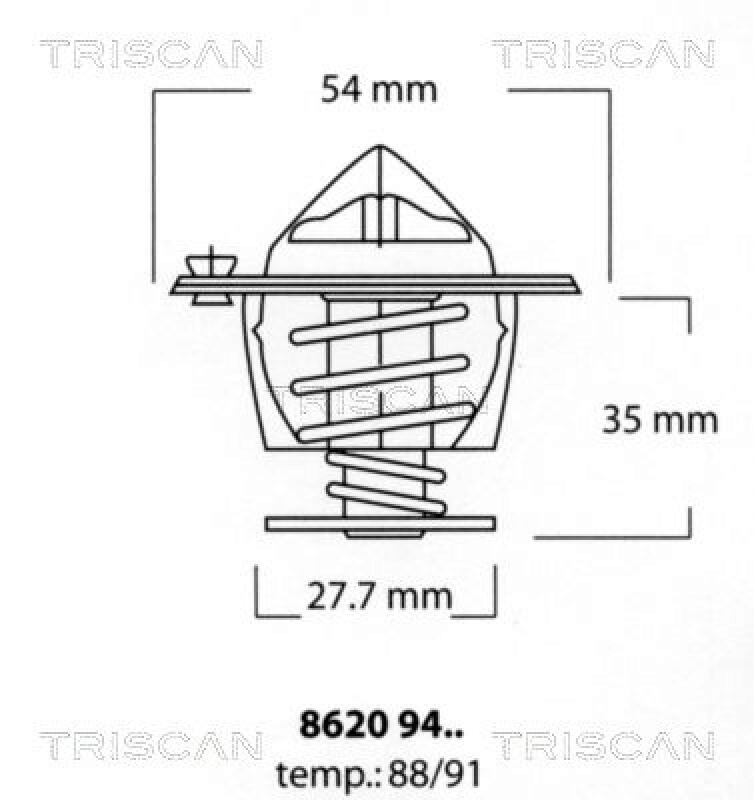 TRISCAN Thermostat für Kühlmittel / Kühlerthermostat 8620 9488