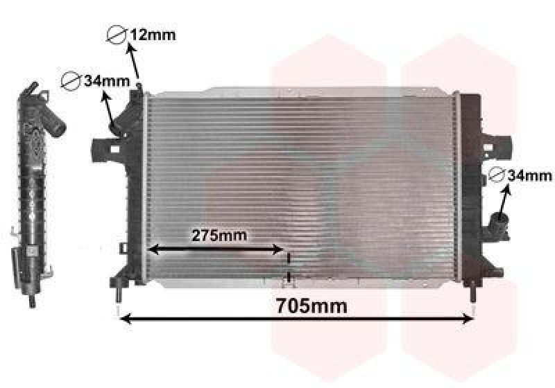 VAN WEZEL Radiator, engine cooling