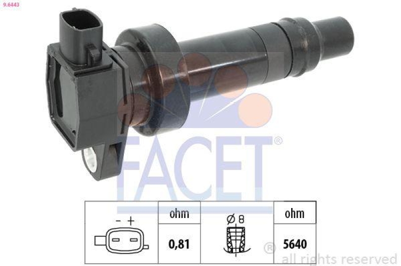 FACET Ignition Coil Made in Italy - OE Equivalent