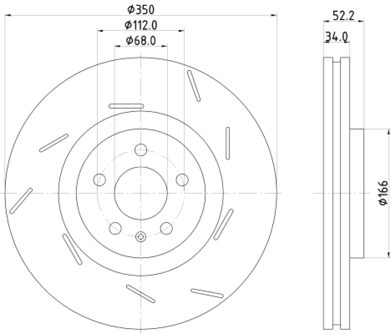 2x HELLA Bremsscheibe PRO High Carbon