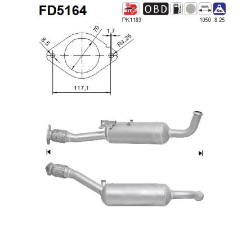 AS Ru&szlig;-/Partikelfilter, Abgasanlage FD5164