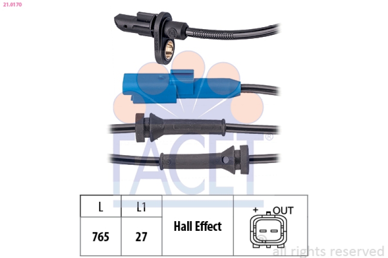 FACET Sensor, Raddrehzahl Made in Italy - OE Equivalent