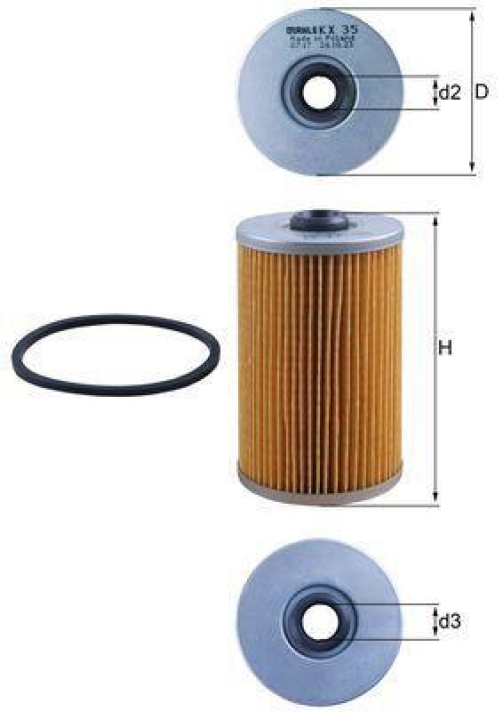 MAHLE Kraftstofffilter KX 35