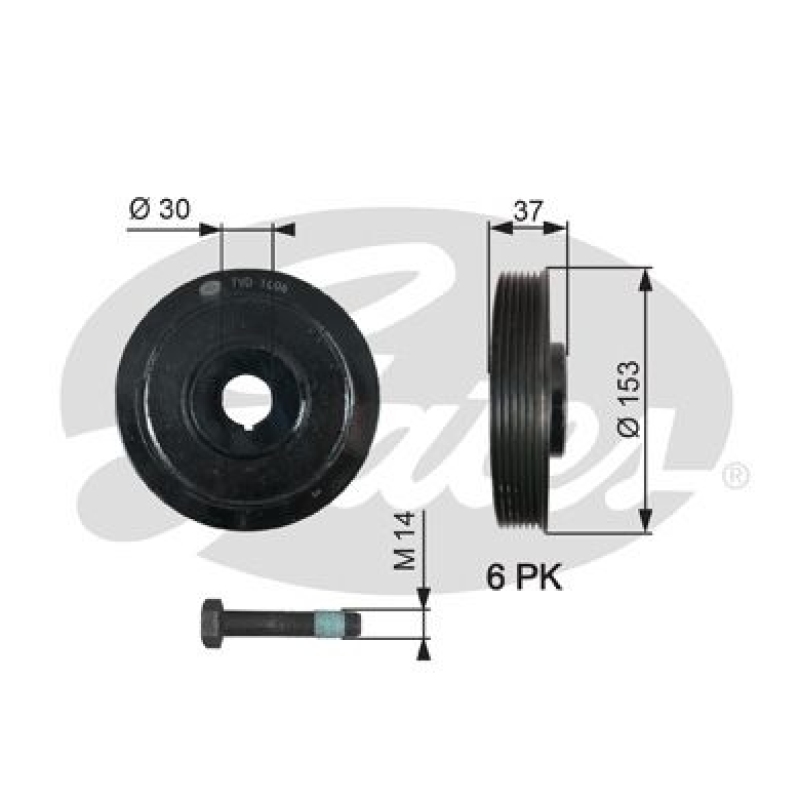 GATES Belt Pulley, crankshaft DriveAlign®