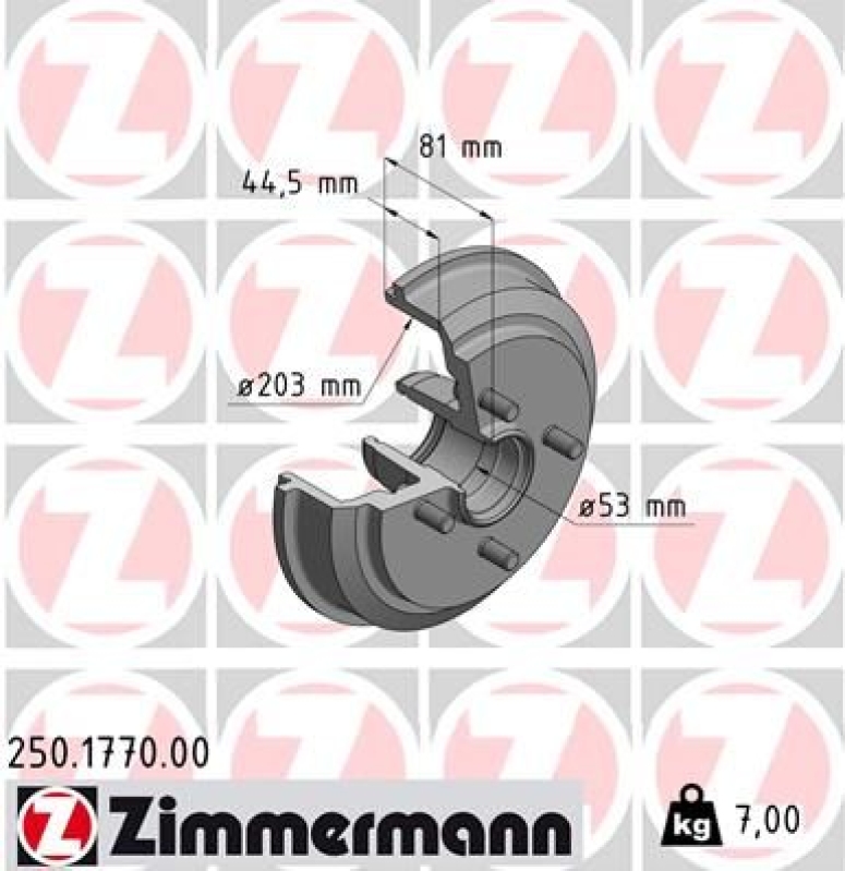 2x ZIMMERMANN Bremstrommel