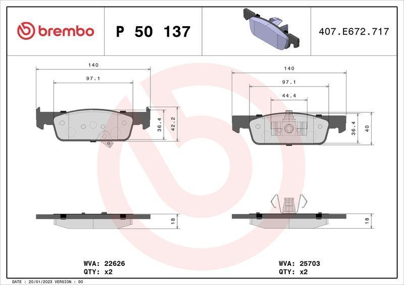 BREMBO Brake Pad Set, disc brake