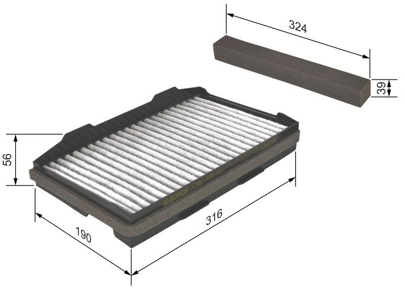 BOSCH Filter, Innenraumluft 1 987 432 401
