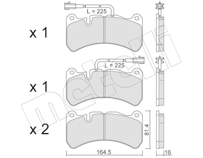 METELLI Brake Pad Set, disc brake