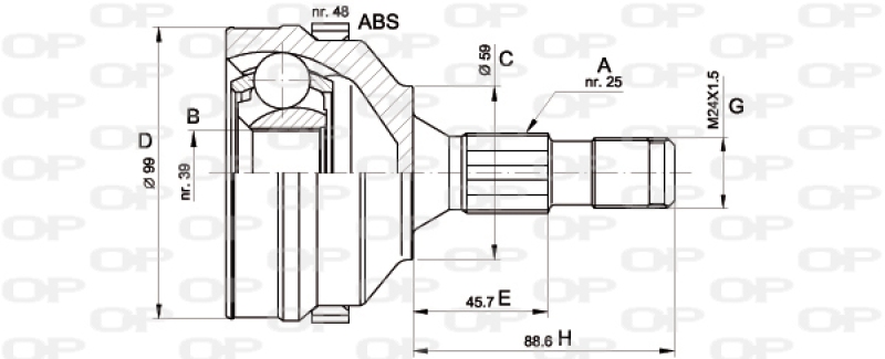 OPEN PARTS Gelenksatz, Antriebswelle