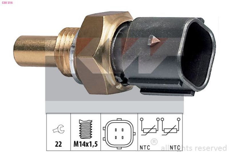 KW Sensor, Kühlmitteltemperatur Made in Italy - OE Equivalent