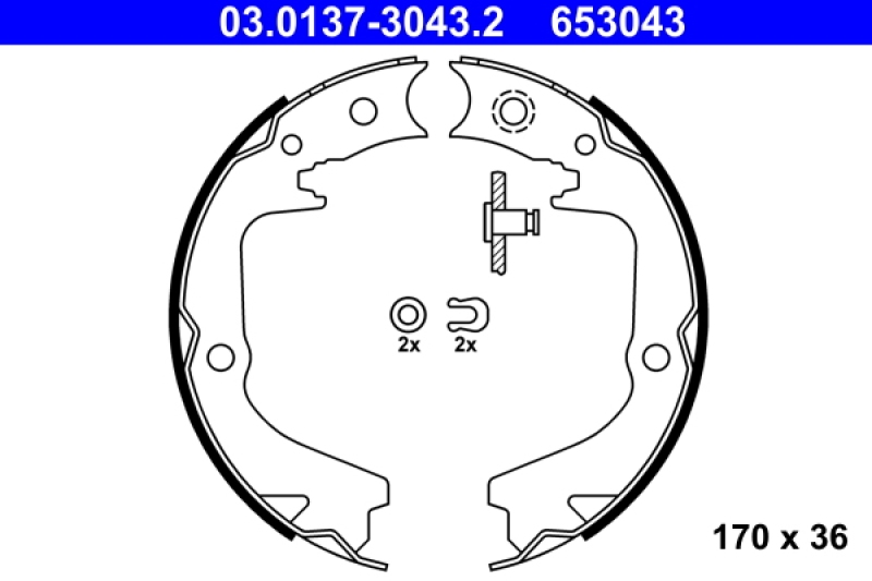 ATE Brake Shoe Set, parking brake