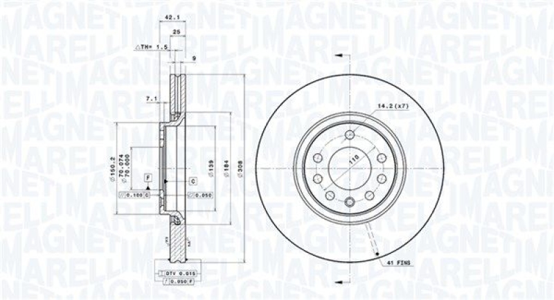 2x MAGNETI MARELLI Brake Disc